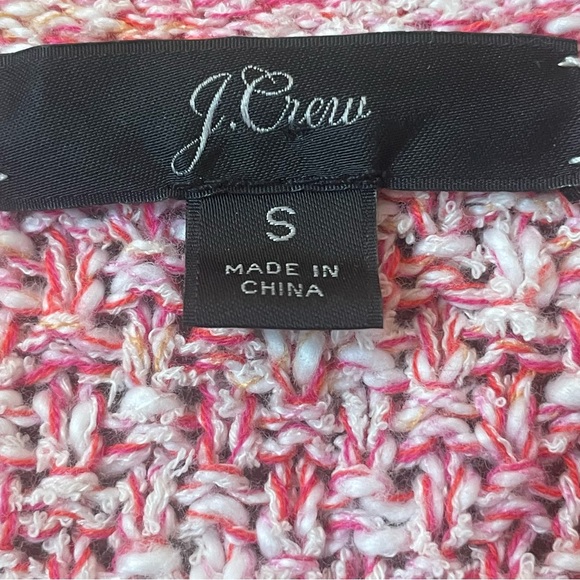 J.Crew Knitted Cardigan Sweater Heather Red White Fringe Pockets Size Small - Picture 7 of 13